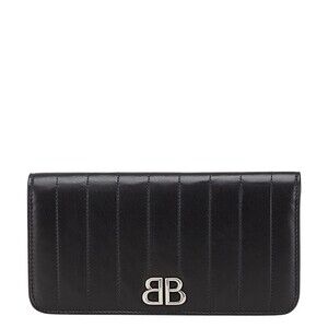 Balenciaga Monaco Long Wallet Black Leather